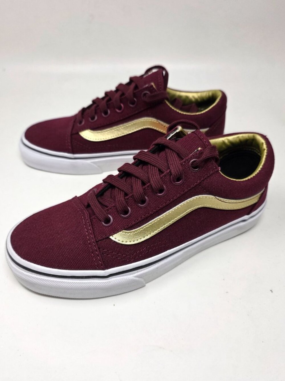 Vans Old Skool 50th Anniversary 2016 Burgundy Gold Sneakers Women's 5.5 NWT